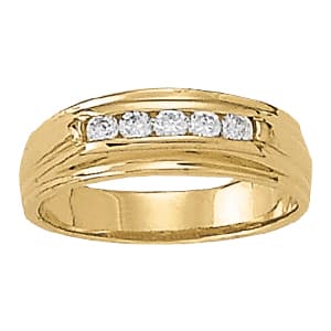 Gents Ring Channel Bands (1/3 ct. tw.) — White Gold