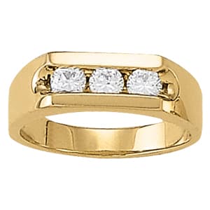 Gents Ring 3 Stone (3/4 ct. tw.) — White Gold