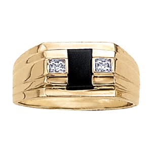 Gents Ring Onyx (0.02 ct. tw.) — View 1