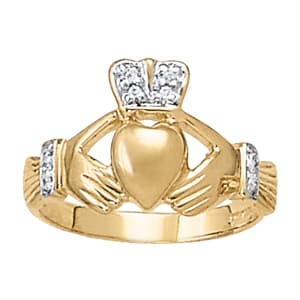 Gents Claddagh Ring (0.08 ct. tw.) — View 1