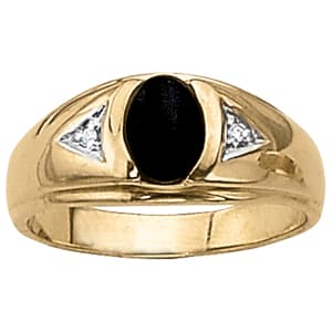 Gents Ring Onyx (0.02 ct. tw.) — View 1