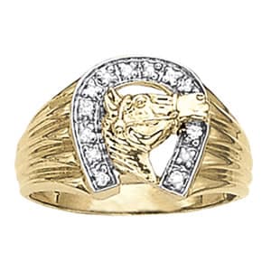 GENTS RING HORSESHOE &amp; NOVELTY (0.05 ct. tw.) — View 1