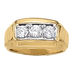 Gents Ring 3 Stone (0.99 ct. tw.) — View 1