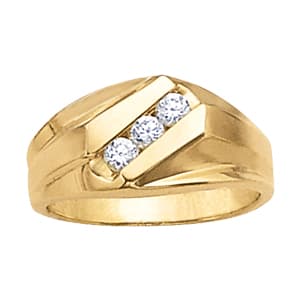 Gents Ring 3 Stone (1/3 ct. tw.) — White Gold