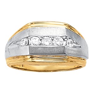 Gents Ring Channel Bands (1/2 ct. tw.) — White Gold