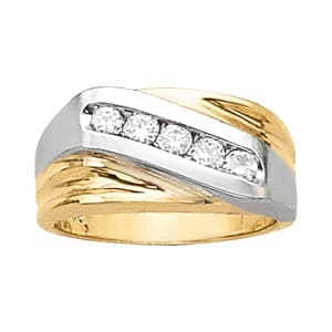 Channel Set Gents Ring (1/2 ct. tw.) — White Gold