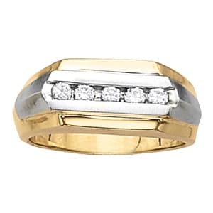 Gents Ring Channel Bands (1/2 ct. tw.) — White Gold