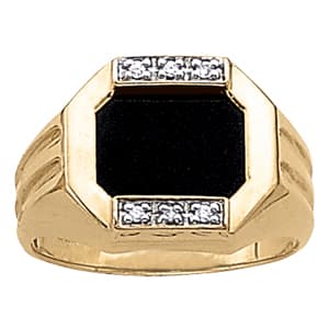 Gents Ring Onyx (0.05 ct. tw.) — View 1