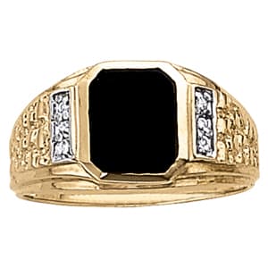 Gents Ring Onyx (0.05 ct. tw.) — View 1