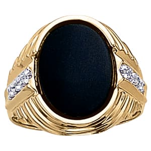 Gents Ring Onyx (1/8 ct. tw.) — View 1
