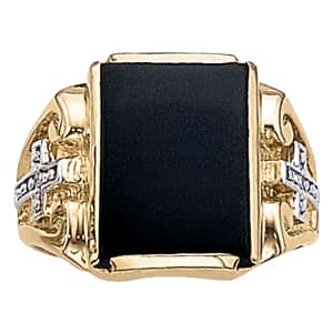 Gents Ring Onyx (0.02 ct. tw.) — View 1