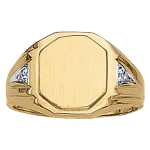 Accented Signet Gents Ring (0.02 ct. tw.) — View 1