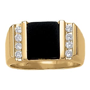 Gents Ring Onyx (1/3 ct. tw.) — View 1
