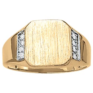 Gents Ring Signet (1/8 ct. tw.) — View 1