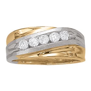 Gents Ring Channel Bands (1/2 ct. tw.) — View 1