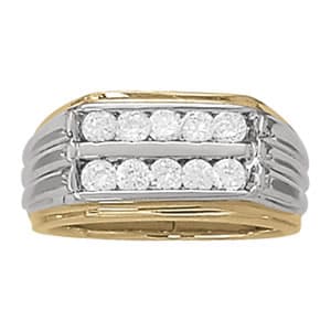Gents Ring Channel Bands (1 ct. tw.) — View 1