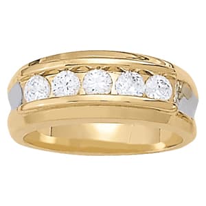 Gents Ring Channel Bands (1 ct. tw.) — View 1