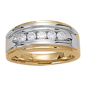 Channel Set Gents Rings (1/2 ct. tw.) — View 1
