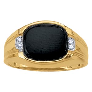 Gents Ring Onyx (0.03 ct. tw.) — View 1