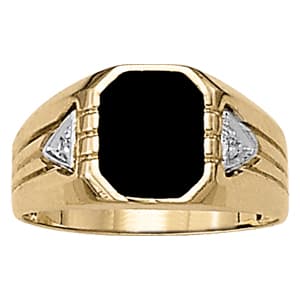 Gents Ring Onyx (0.02 ct. tw.) — View 1