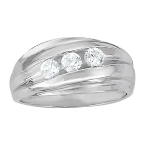 3-Stone Gents Ring (1/3 ct. tw.) — View 1