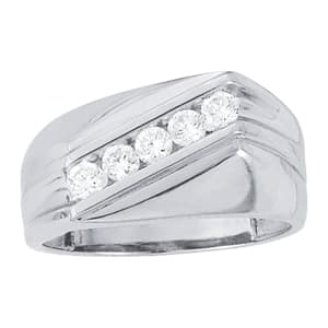 Gents Ring Channel Bands (1/2 ct. tw.) — View 1