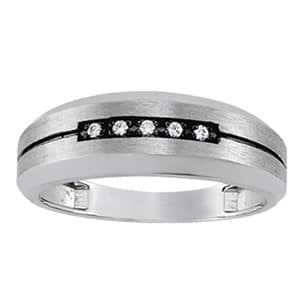 Gents Ring Channel Bands (0.05 ct. tw.) — View 1