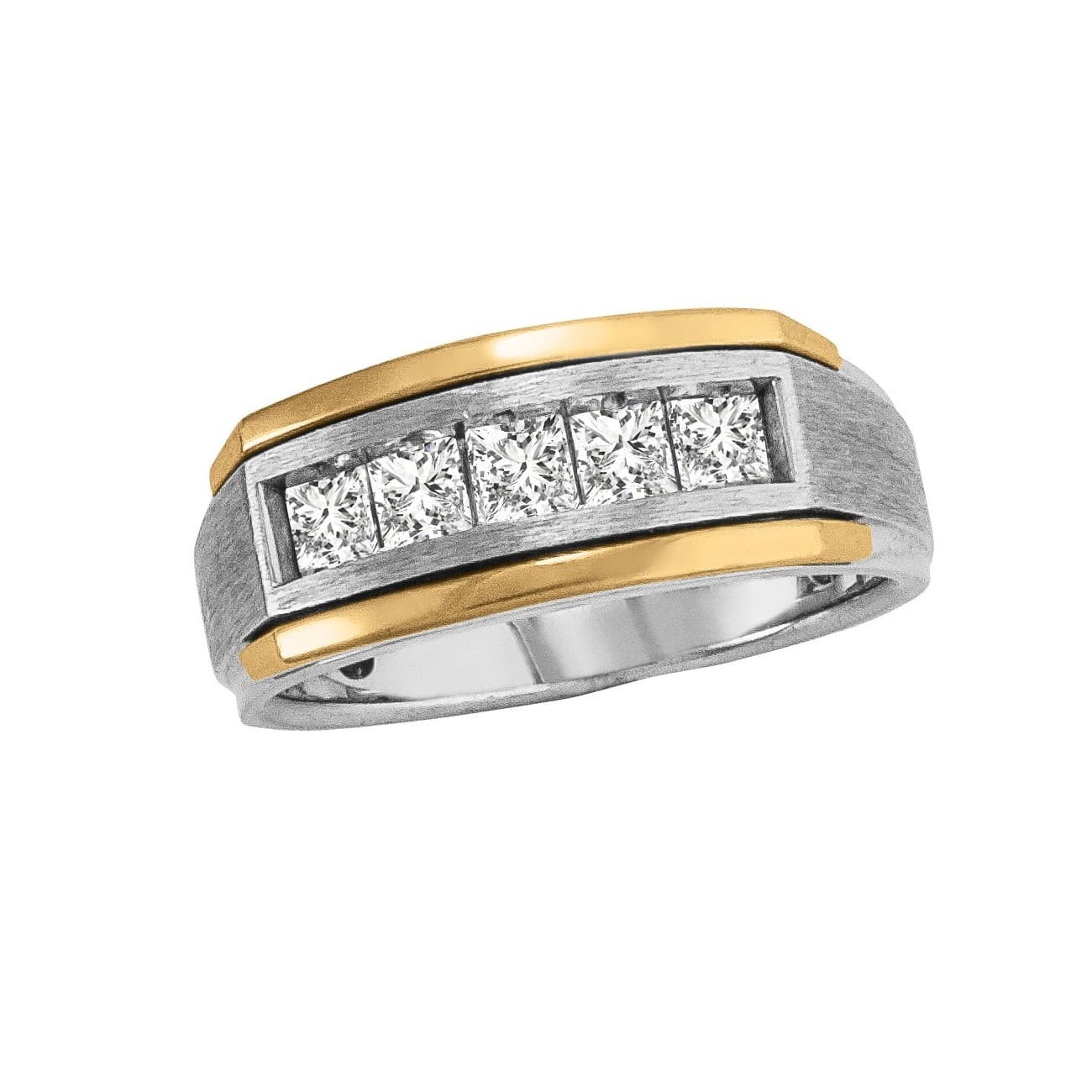 Breakdown Gents Diamond Wedding Bands (1 ct. tw.) — View 1