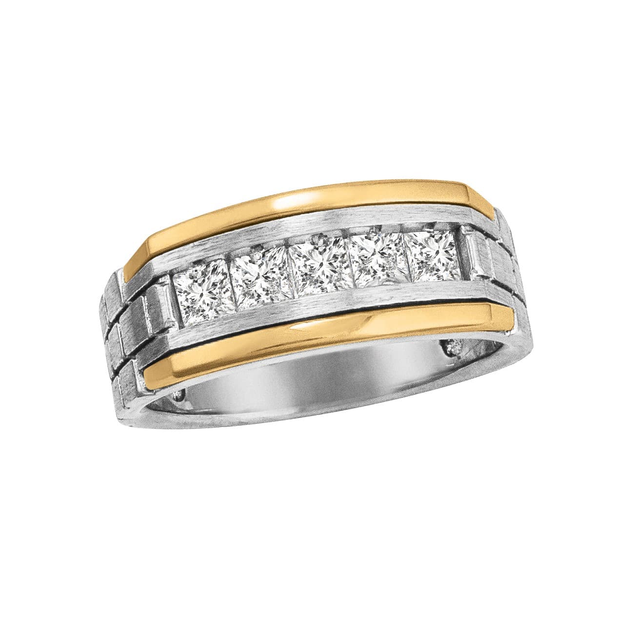 Breakdown Gents Diamond Wedding Bands (1 ct. tw.) — View 1