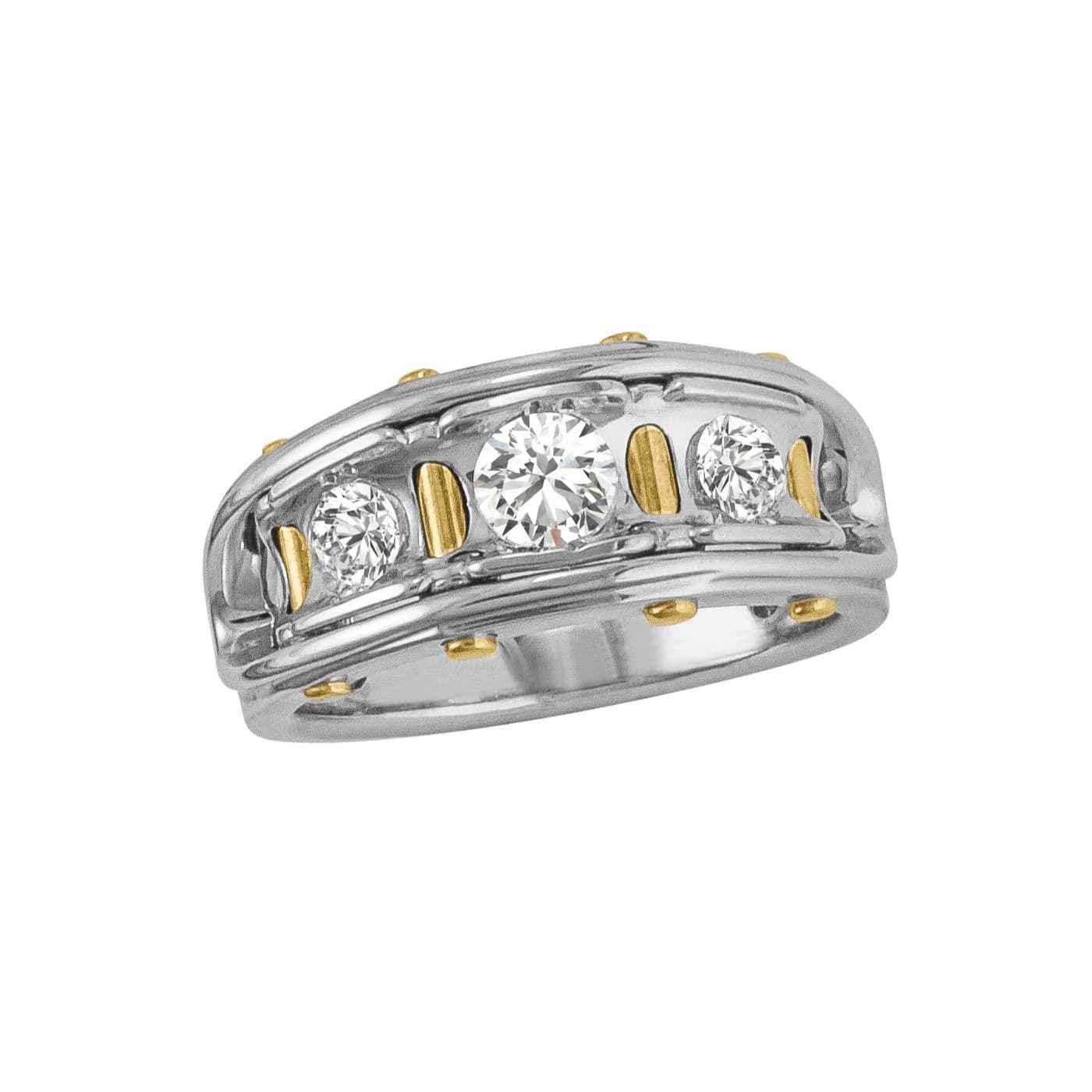 3-Stone Gents' Wedding Bands (1/2 ct. tw.) — View 1
