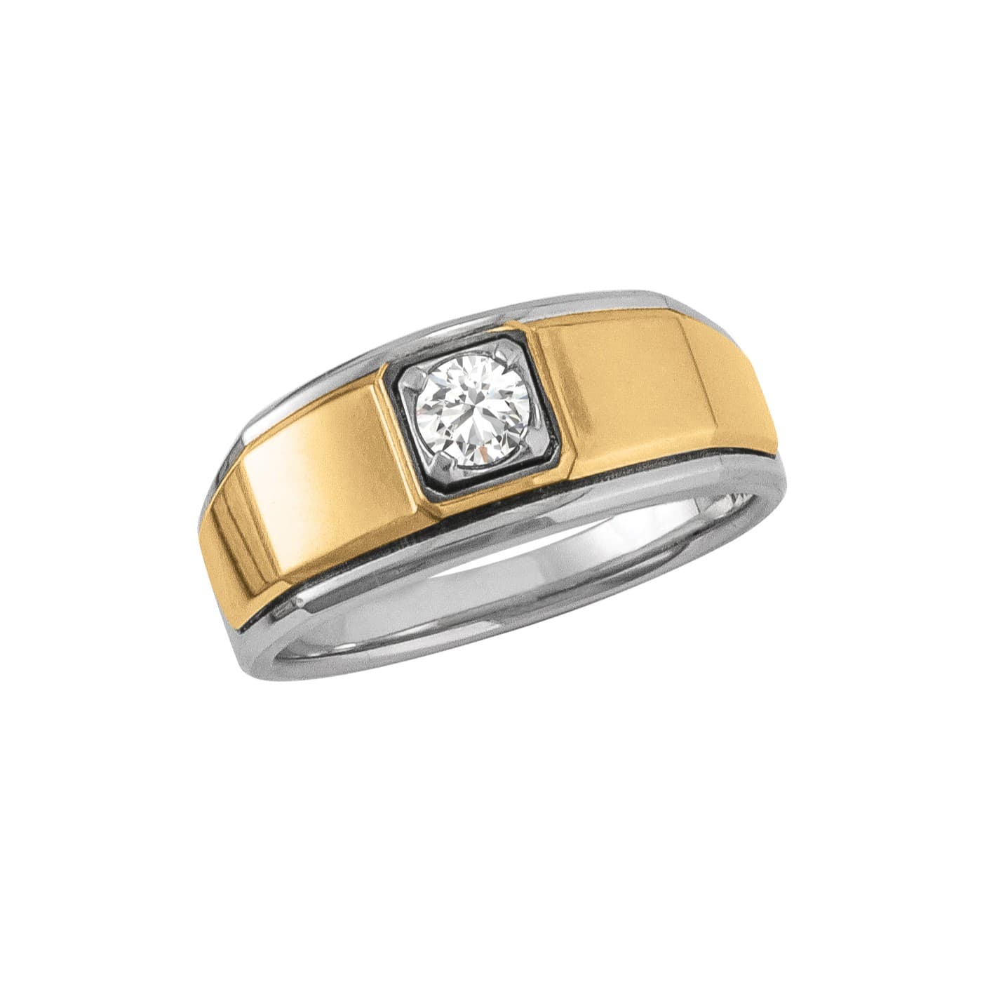 Gents Round Solitaire Ring (10561 ct. tw.) — View 1