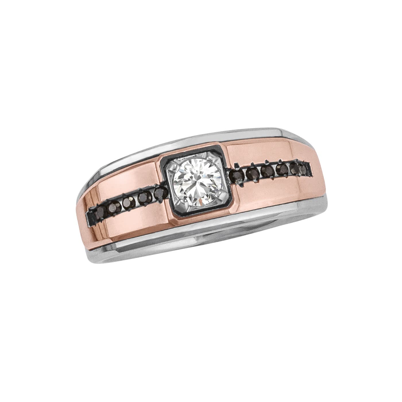 Gents W/r Diamond Band with Bright Finis (0.15 ct. tw.) — View 1