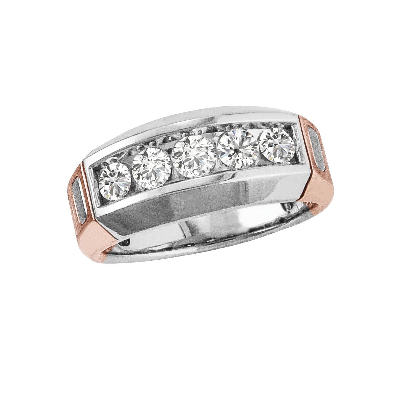 Breakdown Gents 5 Stone Diamond Band (3/4 ct. tw.) — View 1