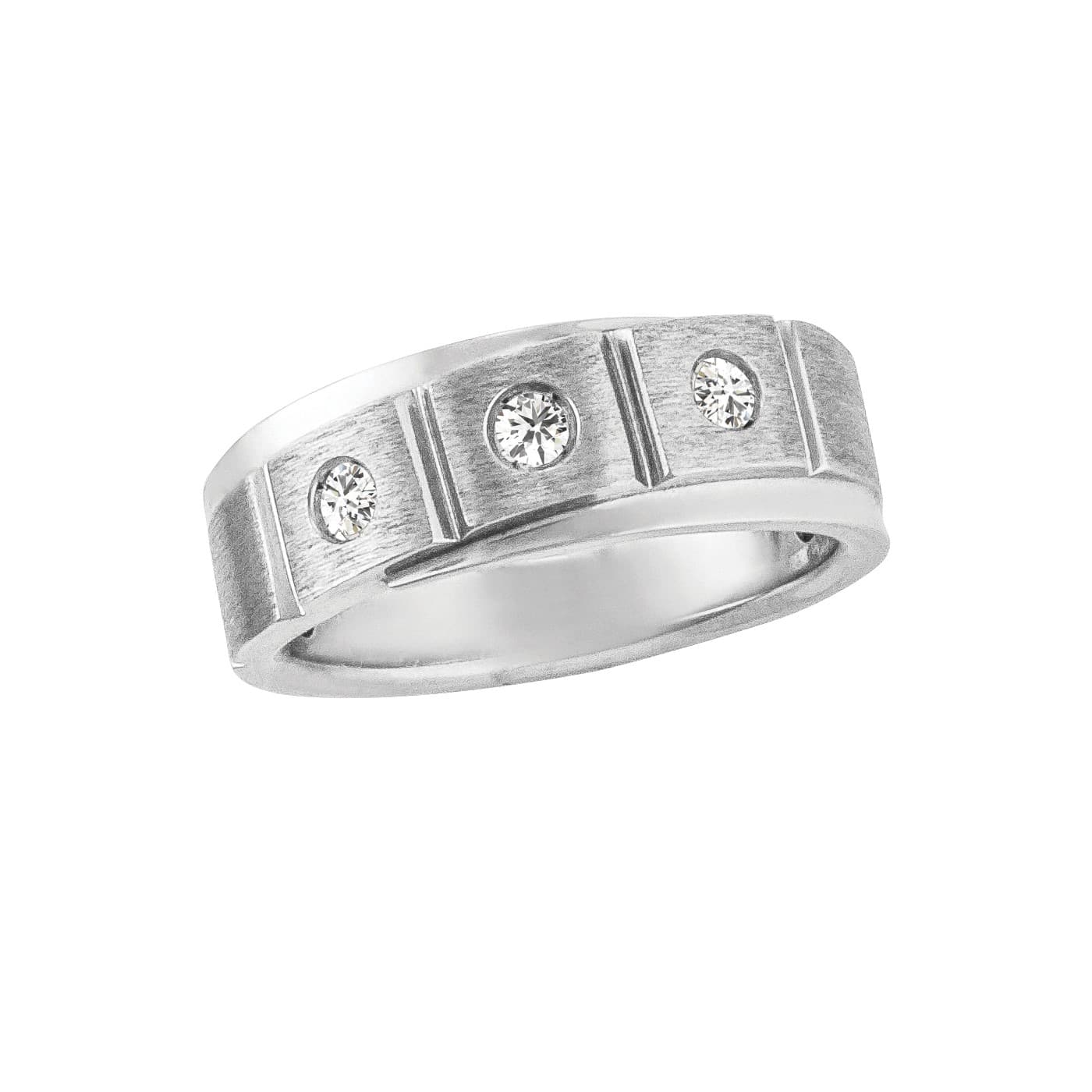 Gents Diamond Band with Soft Satin Finis (1/4 ct. tw.) — View 1