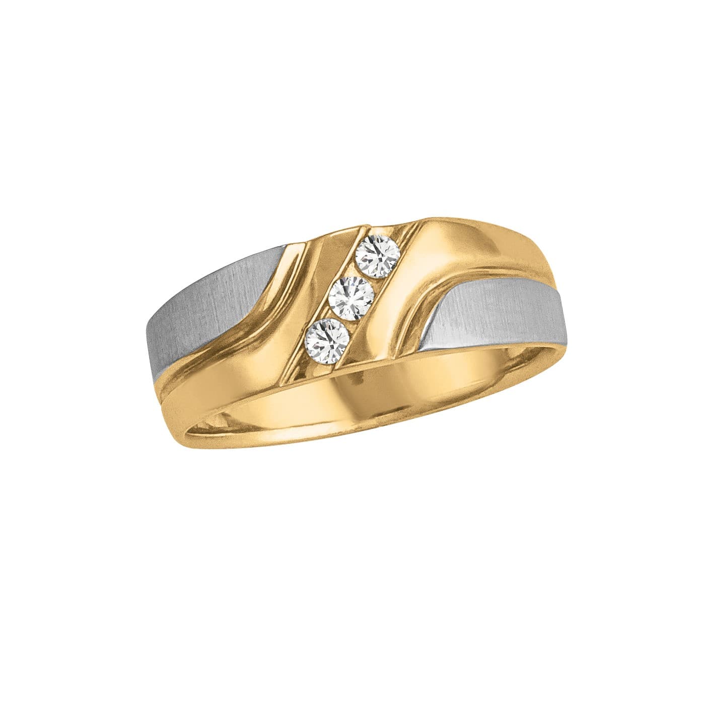 Gents Diamond Wed Band Satin Finish (0.15 ct. tw.) — View 1