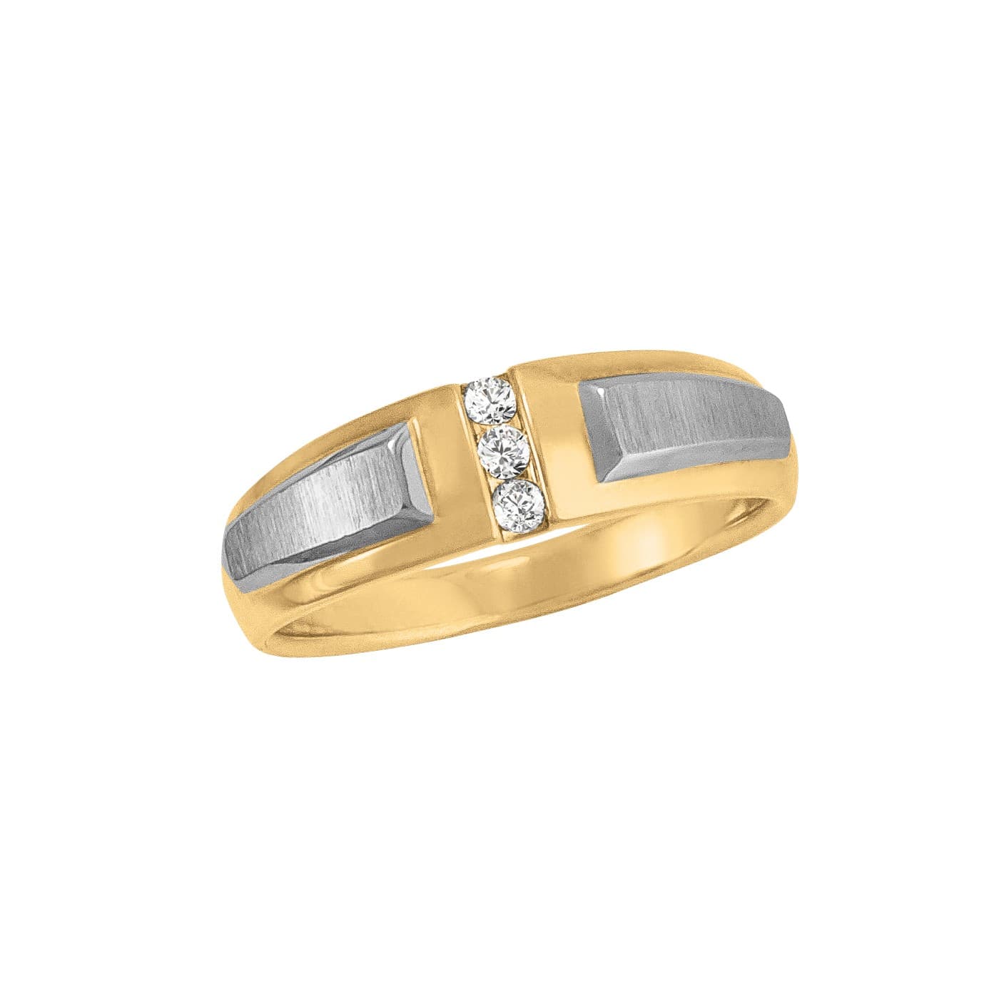 Gents Diamond Wed Band Satin Finish (1/8 ct. tw.) — View 1