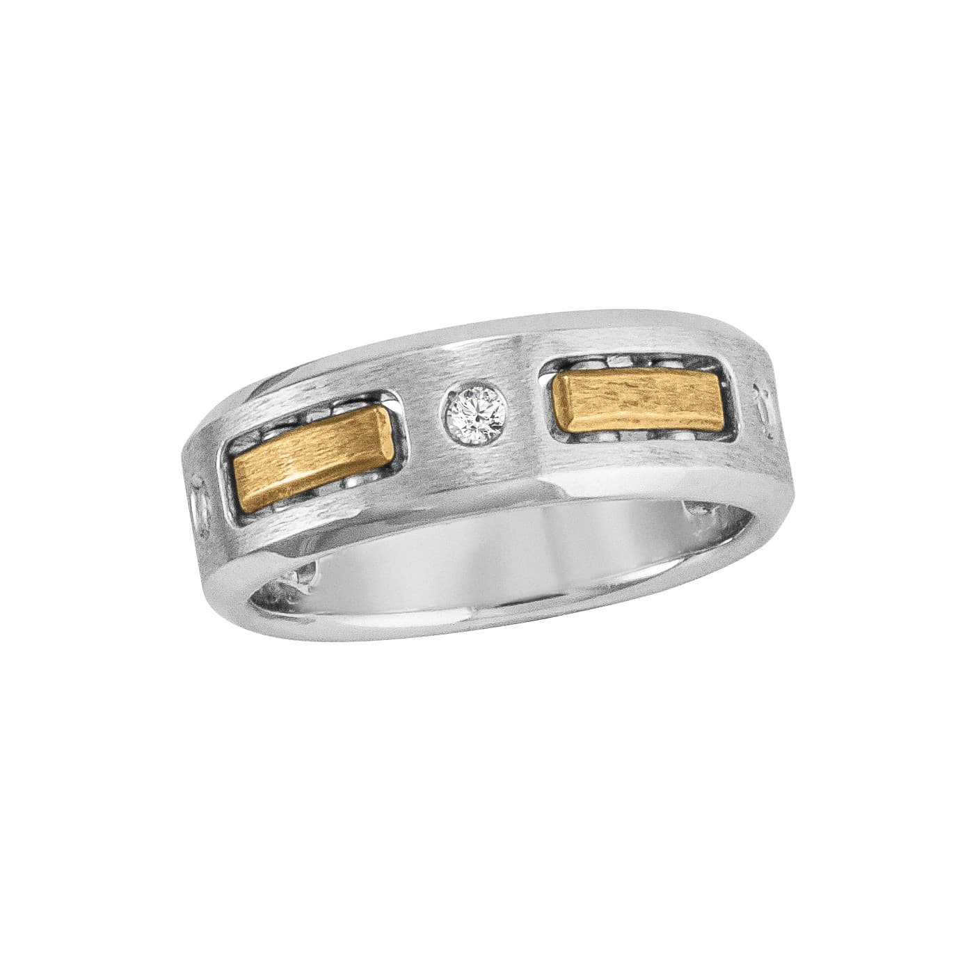 Gents Tt Diamond Band Satin Finish (0.15 ct. tw.) — View 1