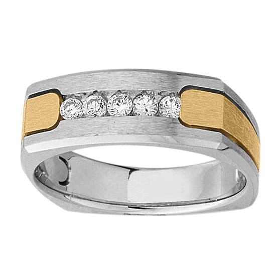 Gents Diamond Band Satin Finish Accent (1/4 ct. tw.) — View 1