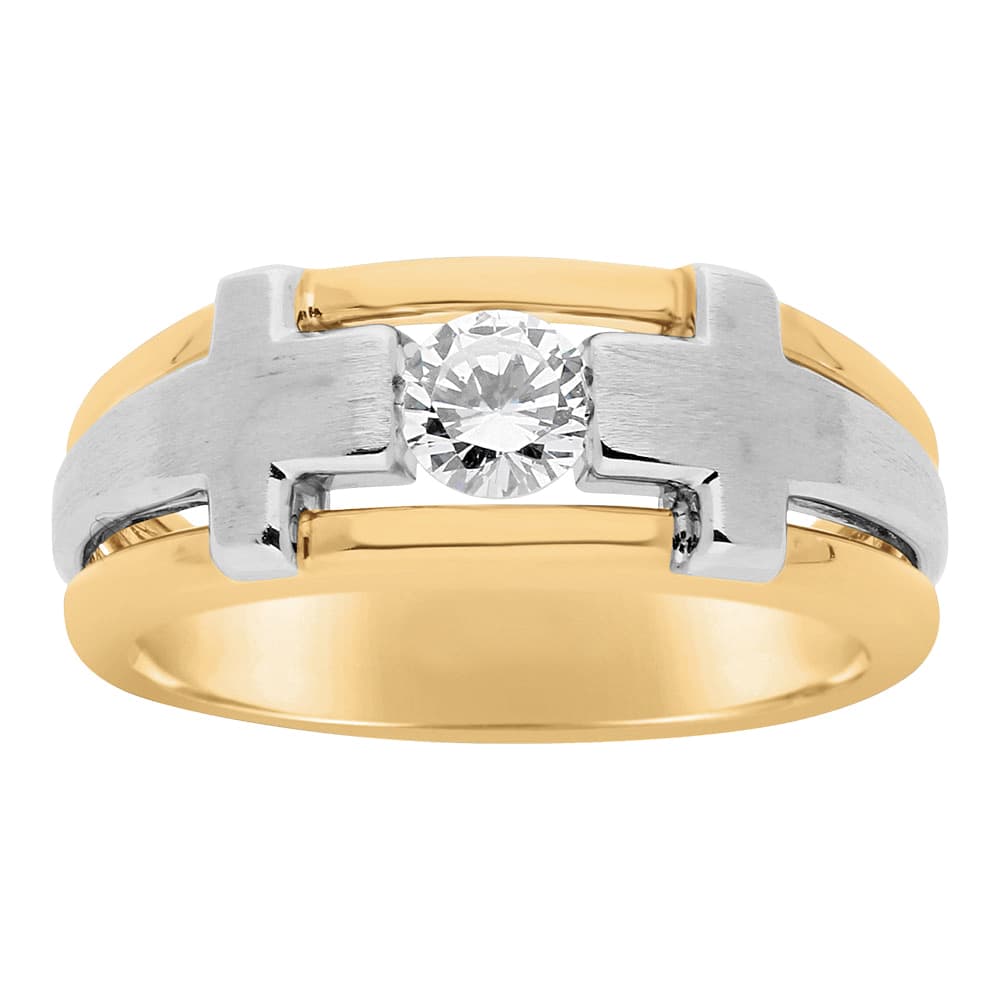 Gents Two Tone Band — 1/2 CT (1/2 ct. tw.) — View 1