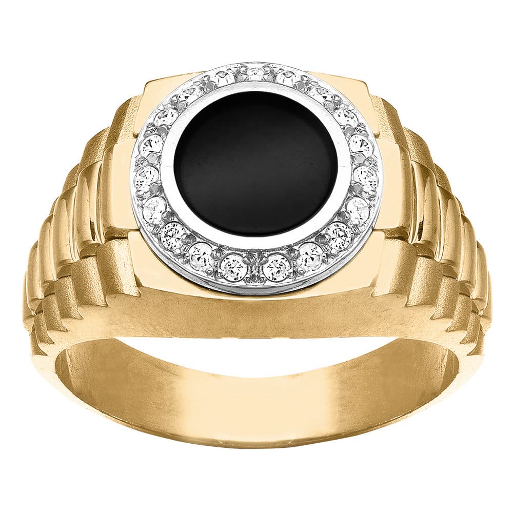 GENT'S ONYX RING (0.19 ct. tw.) — View 1