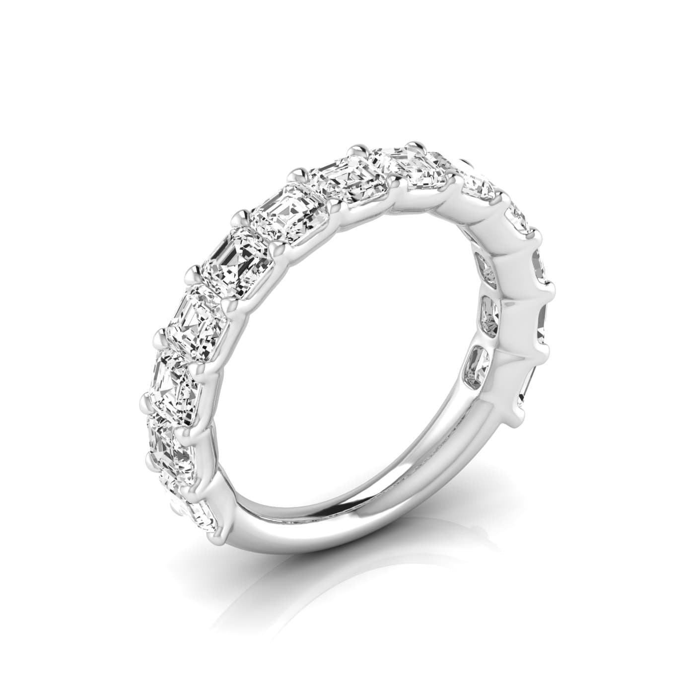 3/4 Spread Asscher Diamond Wedding Band (3 1/4 ct. tw.) — View 1