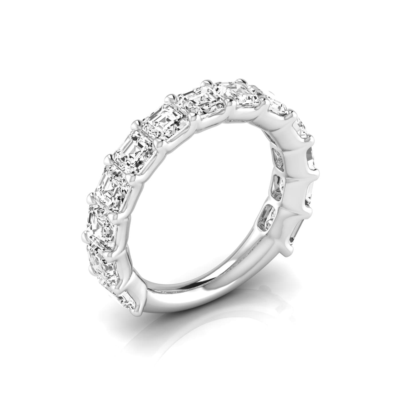 3/4 Spread Asscher Diamond Wedding Band (4.29 ct. tw.) — View 1