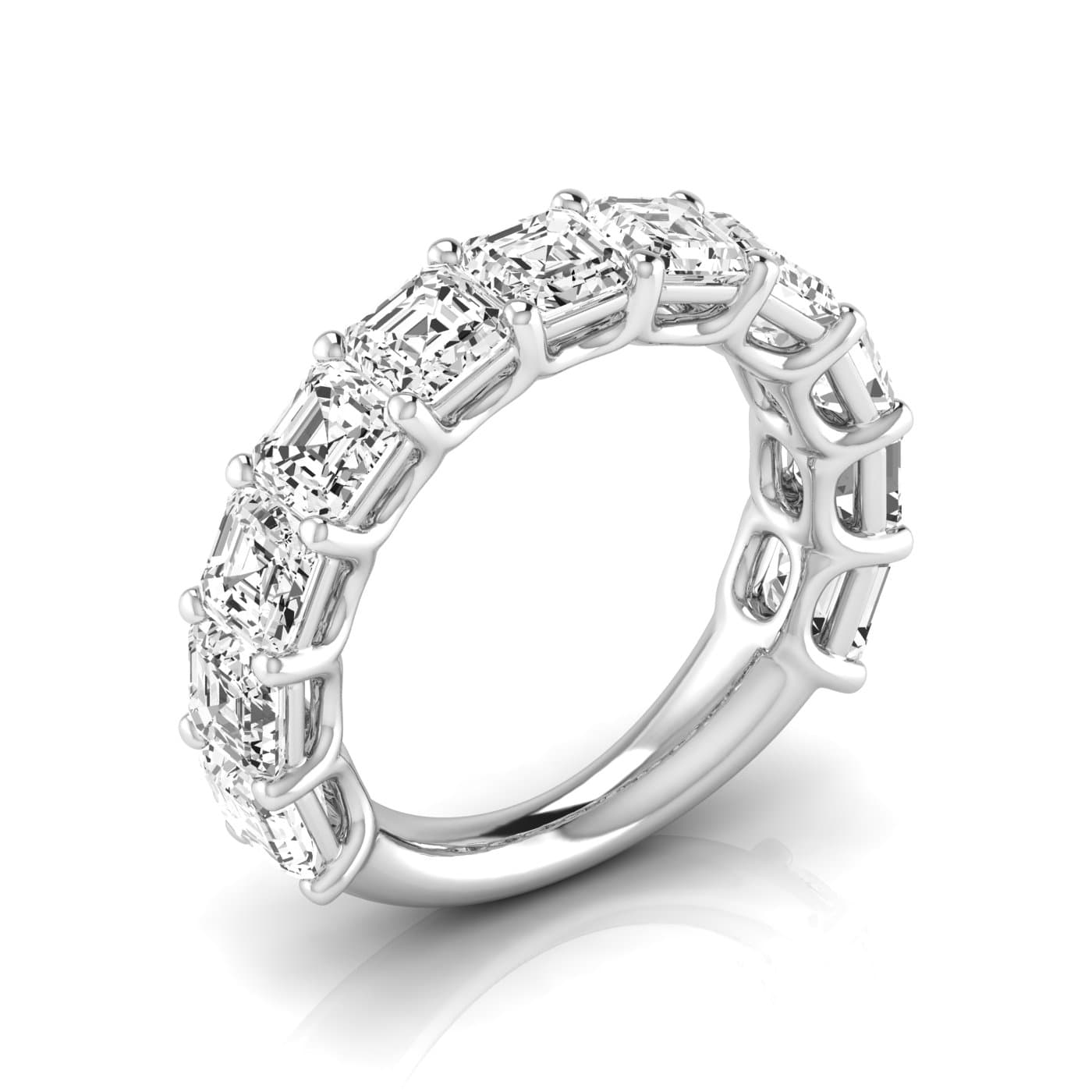 3/4 Spread Asscher Diamond Wedding Band (5 1/2 ct. tw.) — View 1