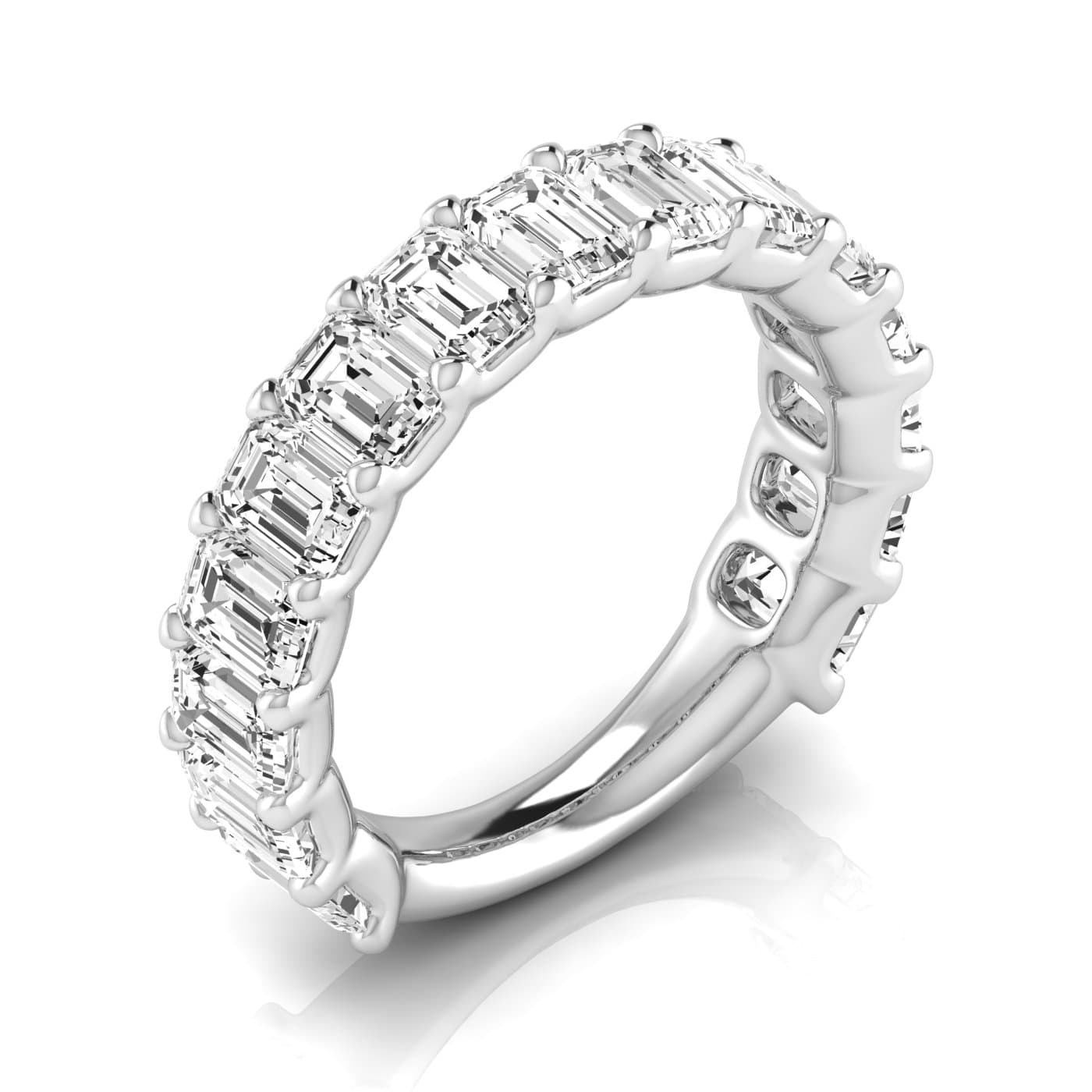 3/4 Spread Emerald Diamond Wedding Band (4.95 ct. tw.) — View 1