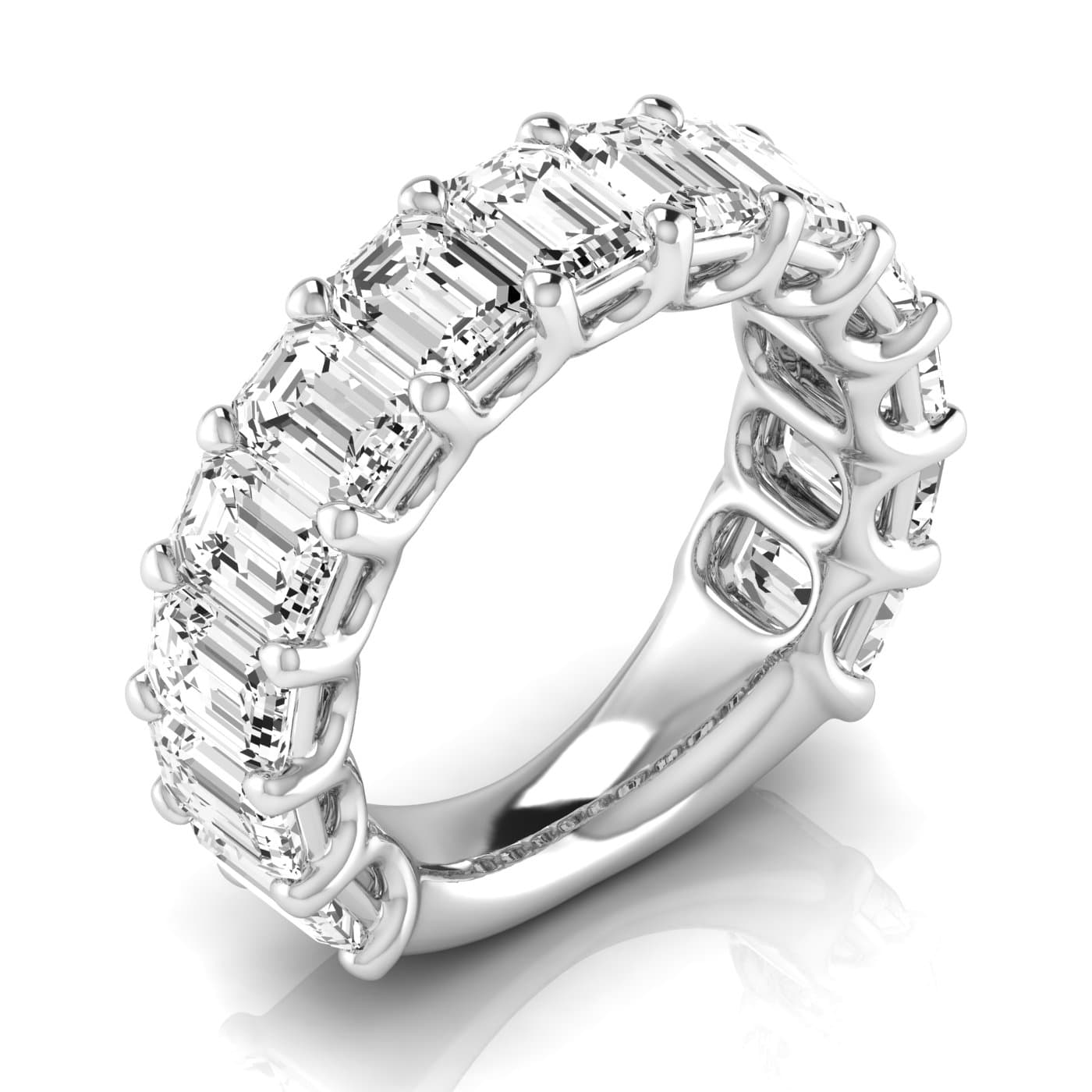 3/4 Spread Emerald Diamond Wedding Band (6 1/2 ct. tw.) — View 1