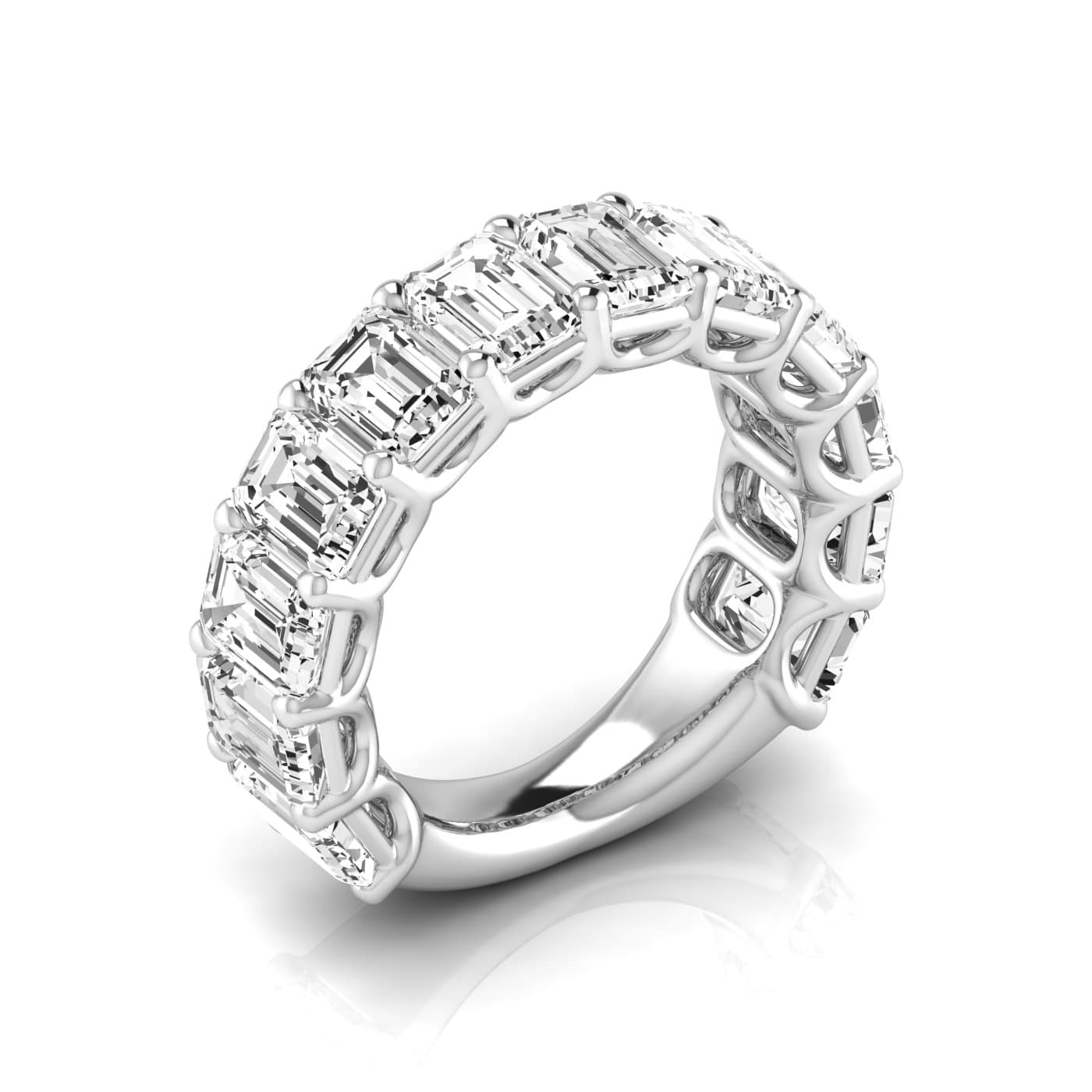 3/4 Spread Emerald Diamond Wedding Band (9 ct. tw.) — View 1