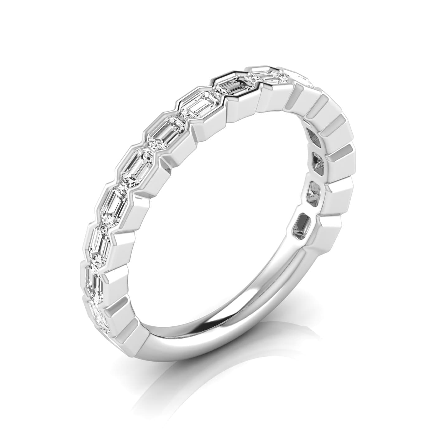 3/4 Spread Emerald Diamond Wedding Band (1.44 ct. tw.) — View 1