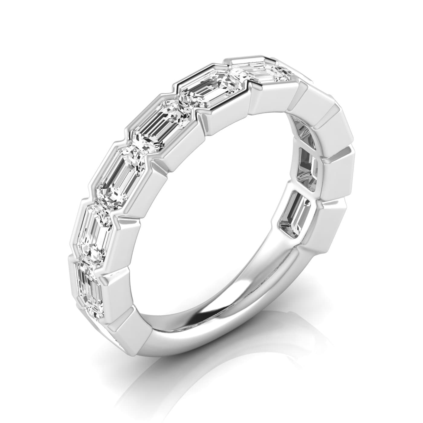 3/4 Spread Emerald Diamond Wedding Band (3 5/8 ct. tw.) — View 1