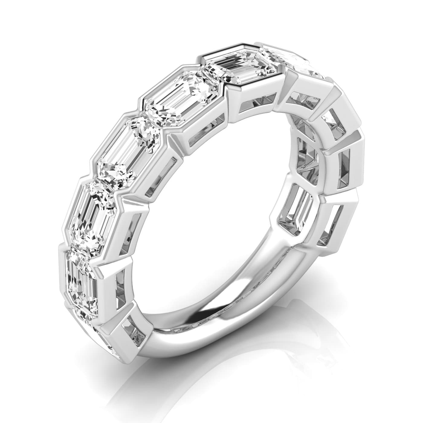 3/4 Spread Emerald Diamond Wedding Band (5 ct. tw.) — View 1