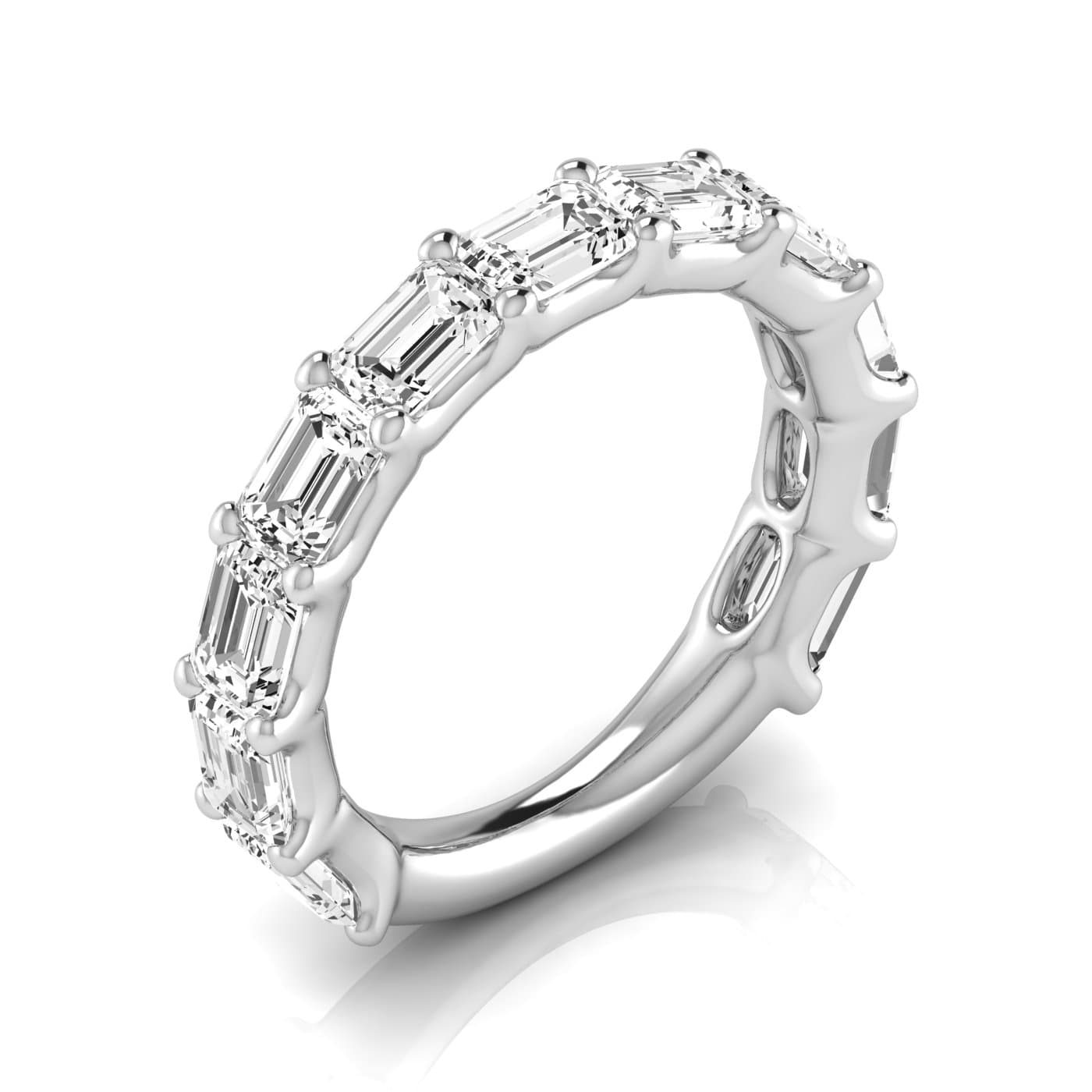 3/4 Spread Emerald Diamond Wedding Band (3.52 ct. tw.) — View 1